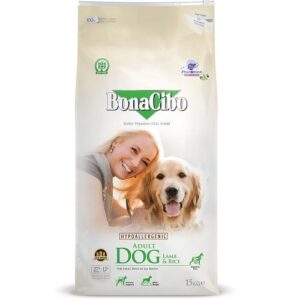Bonacibo Croquettes Low Grain et Hypoallergeniques pour Chiens adultes (à l'agneau & riz)