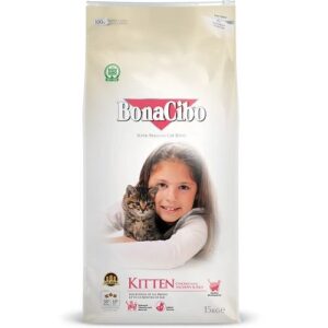Bonacibo Croquettes Low Grain pour chatons (au poulet, anchois & riz)