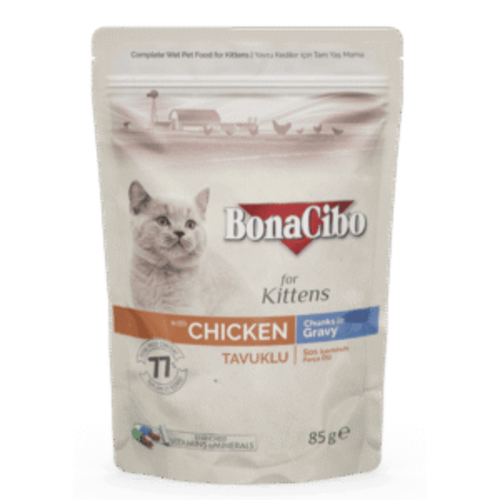 Bonacibo Morceaux au poulet en Sauce Premium pour chaton *12