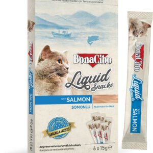 Bonacibo Snack Liquide Premium pour chatons et chats adultes au saumon 15gr * 6
