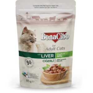 Bonacibo Premium Morceaux en Gelée pour chat adulte au foie *12